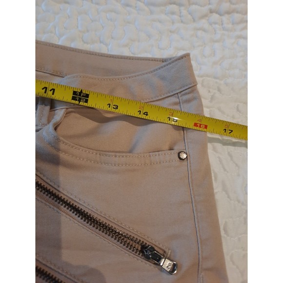 Zara Basic Beige Skinny Zippered Jeans Sz 10 - Picture 10 of 10